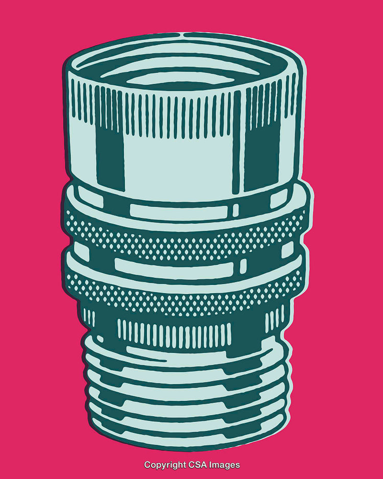 Stylized Illustration of a Camera Lens in Vibrant Color Palette