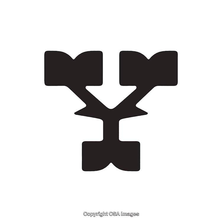 Abstract Representation of the Letter Y in a Bold Stylized Design