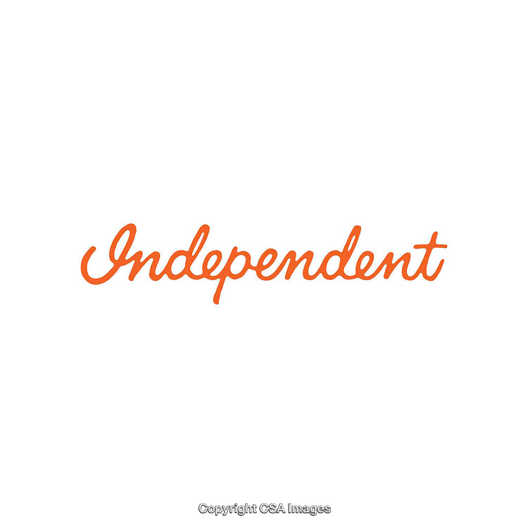 Bold Orange 'Independent' Text on a White Background