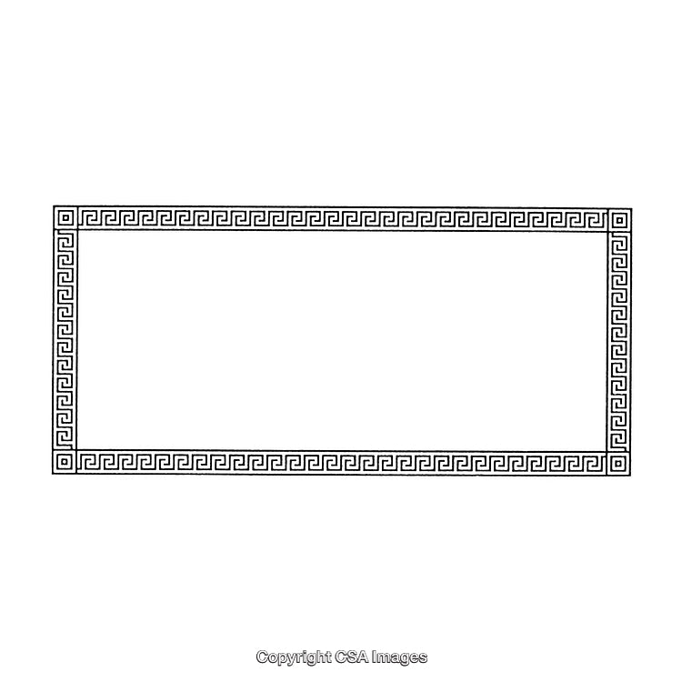 Black And White Greek Key Pattern Border Design Illustration