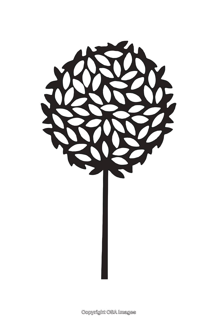 Abstract Black And White Silhouette Of Decorative Tree Illustration