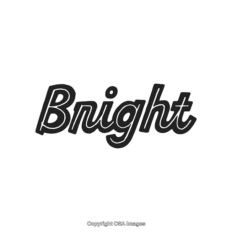 Stylized Handwritten Bold Typography Displaying the Word Bright in Black