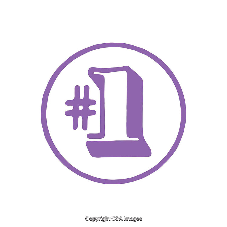 Purple Number One Symbol Inside a Circular Border Design