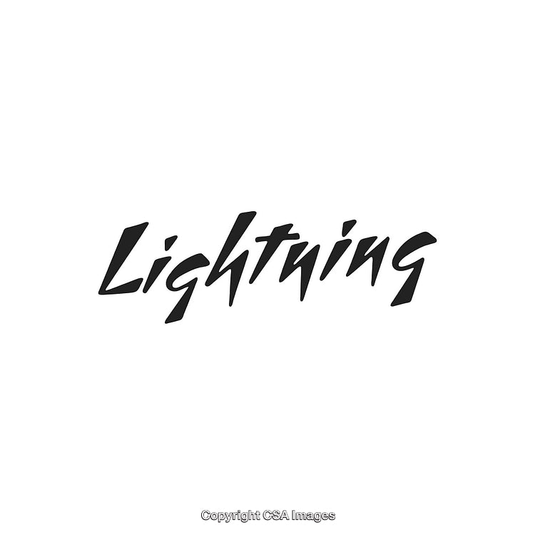 Electric Lightning Stylized Black Text With Minimalistic Design on White Background