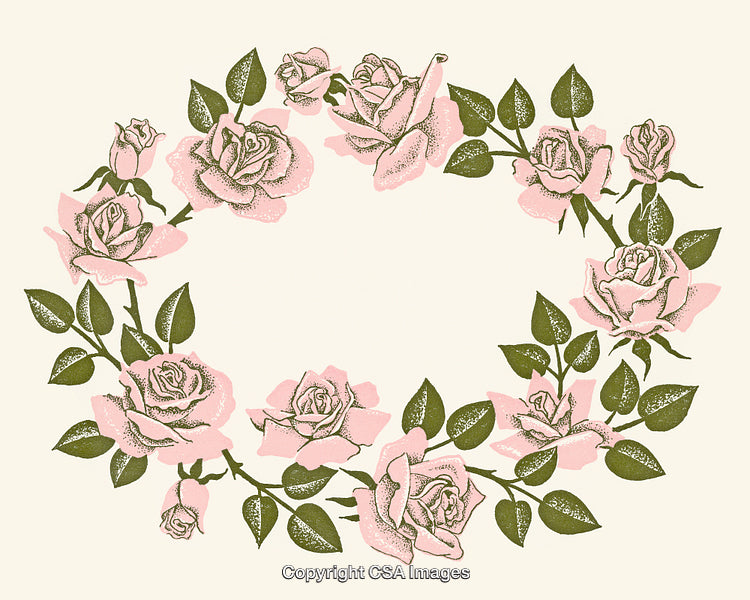 Elegant Floral Wreath Arrangement with Pink Roses and Lush Greenery on Light Background