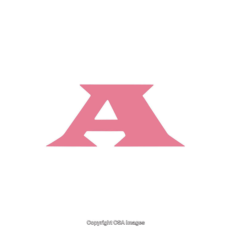 Pink Letter A in Bold Typography on White Background