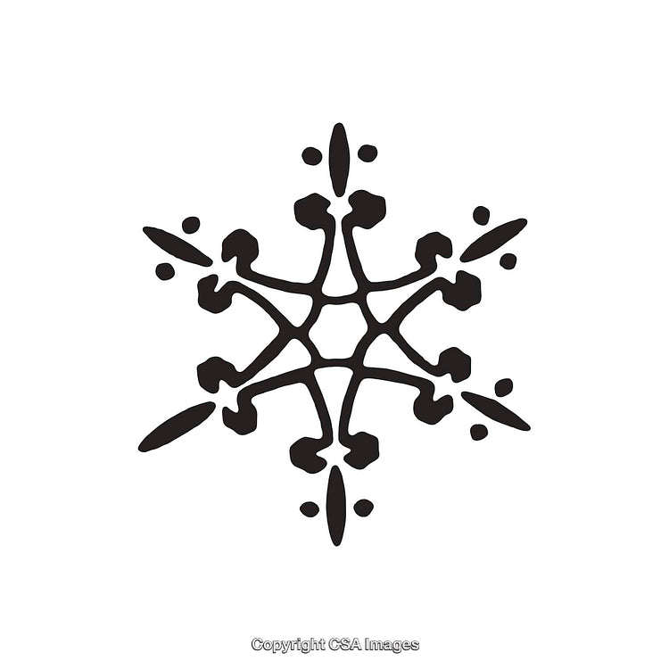 Graceful Black Snowflake-Inspired Shape with Intricate Design