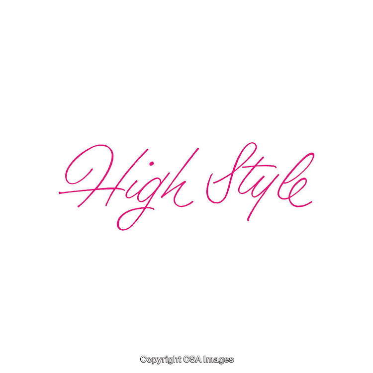 Elegant Pink Script Text on White Background Emphasizing High Style