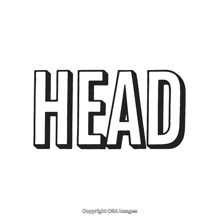 Hand-Drawn Bold Typography With the Word 'Head' in Black and White