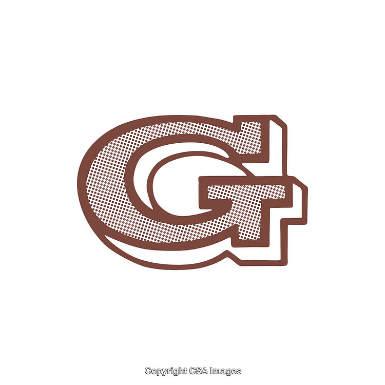 Stylized Brown Letter G Icon with Retro Design Style
