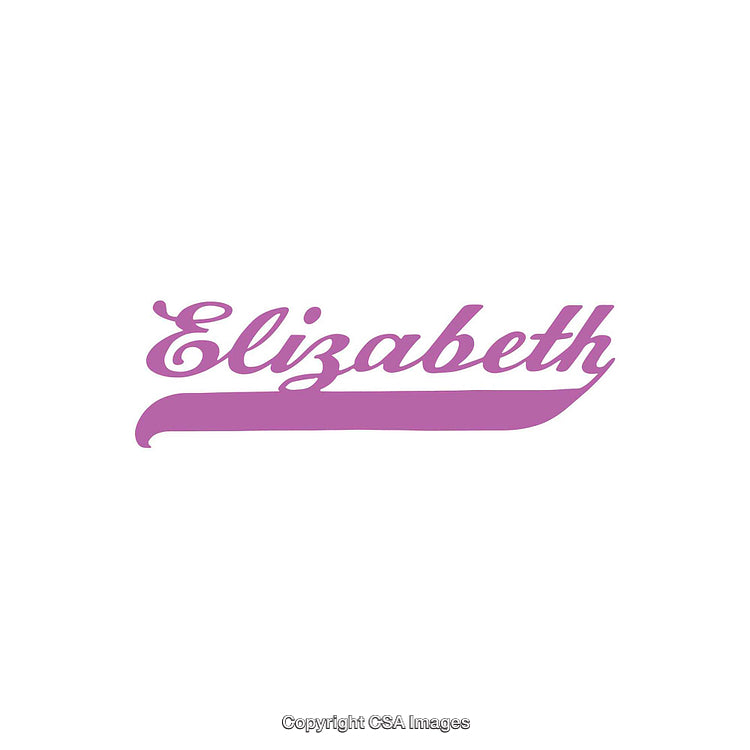 Purple Word Art Featuring the Name Elizabeth in Elegant Script