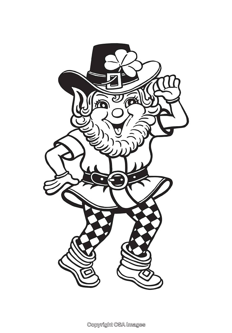 Festive leprechaun character illustration celebrating St. Patrick's Day in cheerful pose