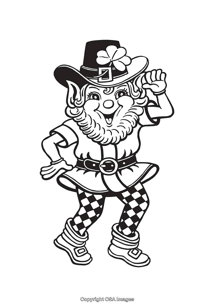 Festive leprechaun character illustration celebrating St. Patrick's Day in cheerful pose