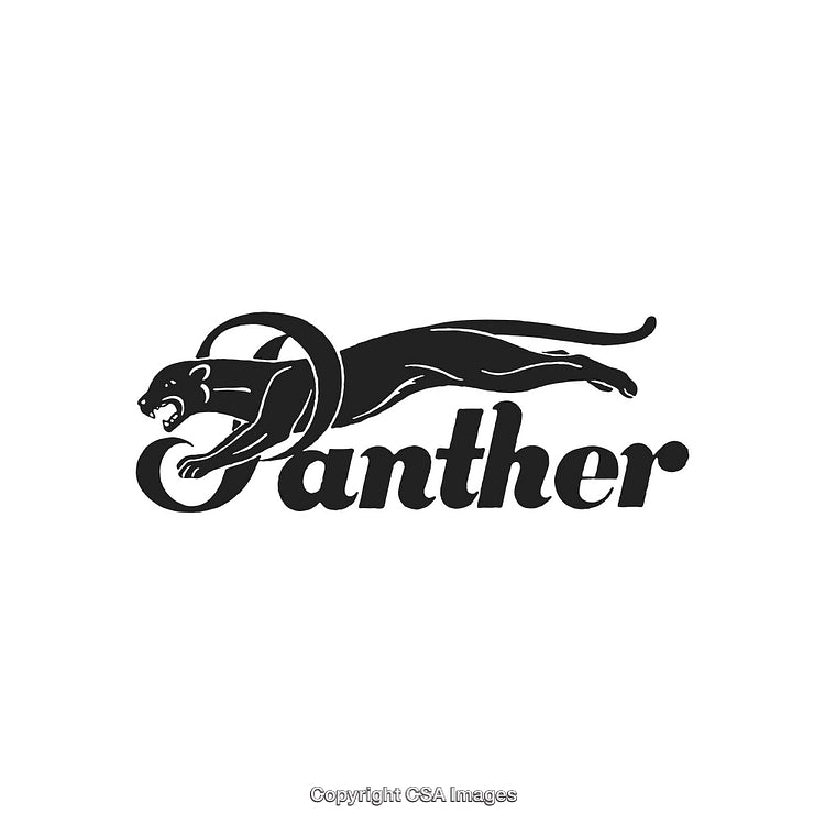 Black Panther Logo with Bold Text and Silhouette Design