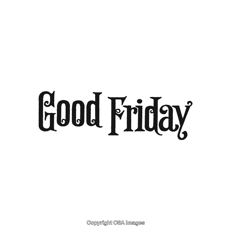 Good Friday Script Text Design in Elegant Black Typography on White Background
