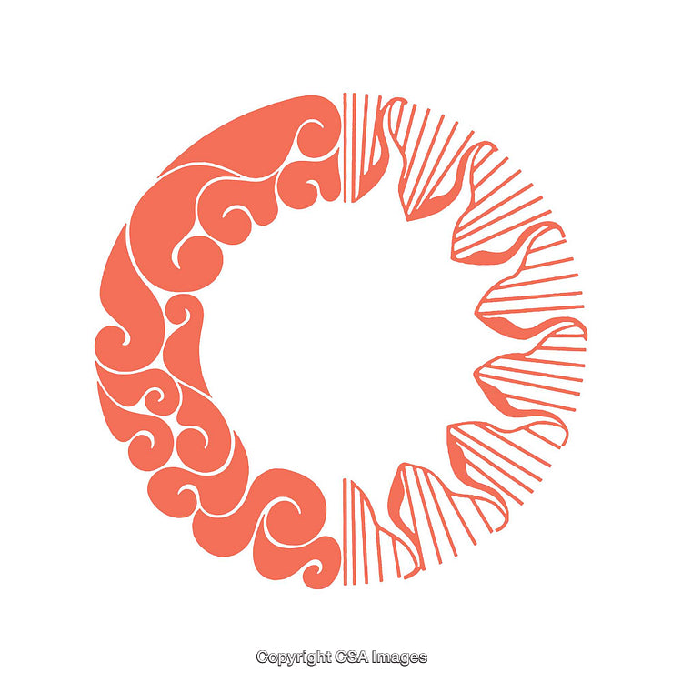 Creative Abstract Circle Design with Unique Warm-Colored Patterns