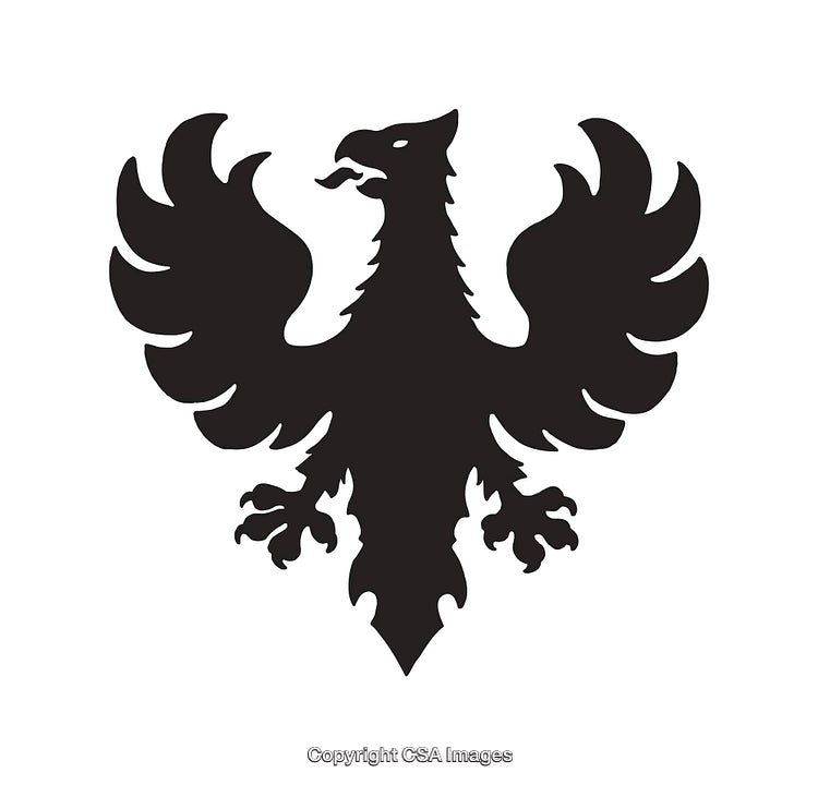 Elegant Black Silhouette of a Heraldic Bird Emblem