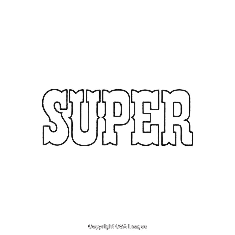 Super Typography Artwork Featuring Bold and Distinctive Black Line Lettering Design
