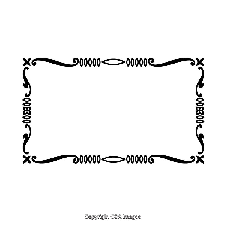Elegant Black and White Decorative Border with Ornamental Elements