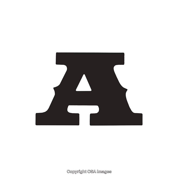 Bold Black Letter A on a Plain White Background