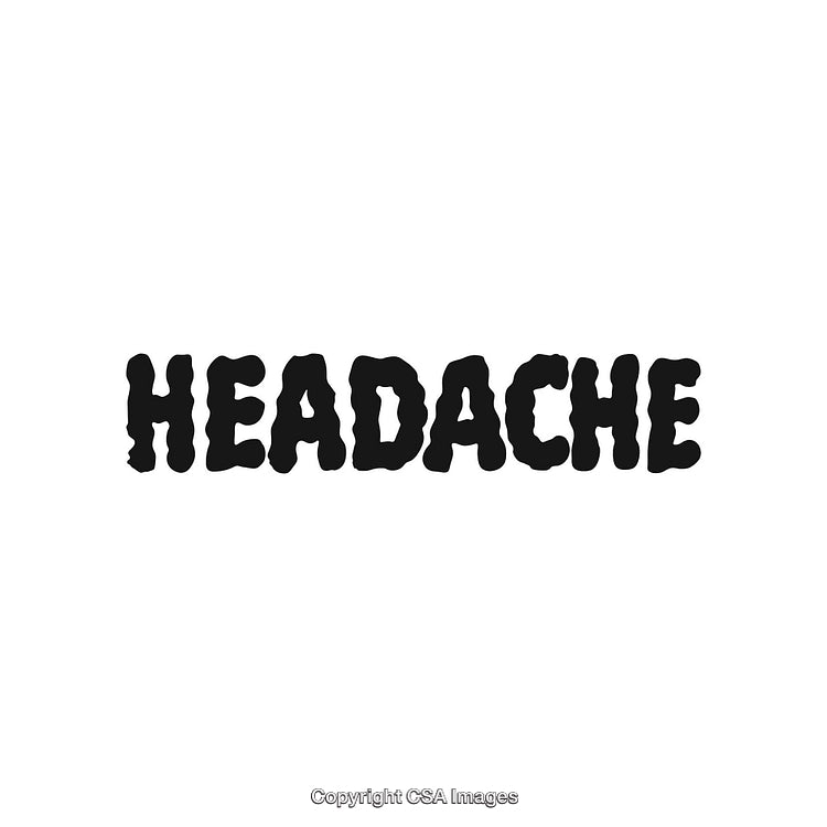 Creative Graphic Depicting The Concept of Headache in Playful Bold Text Style