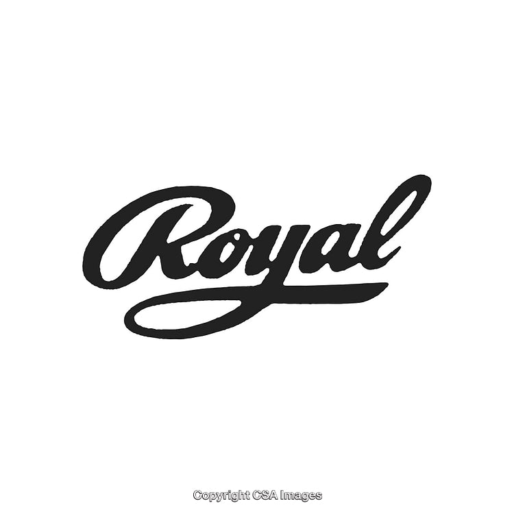 Elegant Black and White Script Inscription of the Word 'Royal'