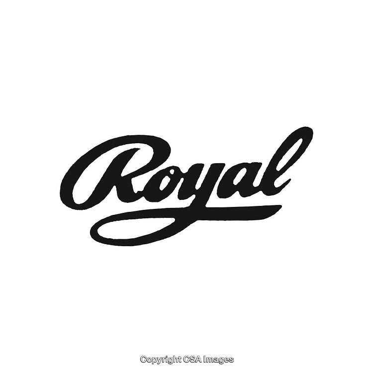 Elegant Black and White Script Inscription of the Word 'Royal'