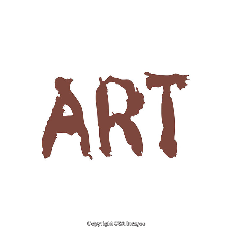 Creative Typography of the Word ART in Brown Paint Splatter Style