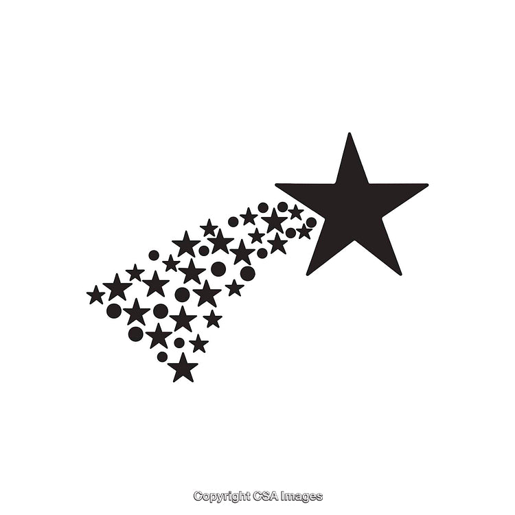 Shooting Star Symbol with Decorative Black and White Elements