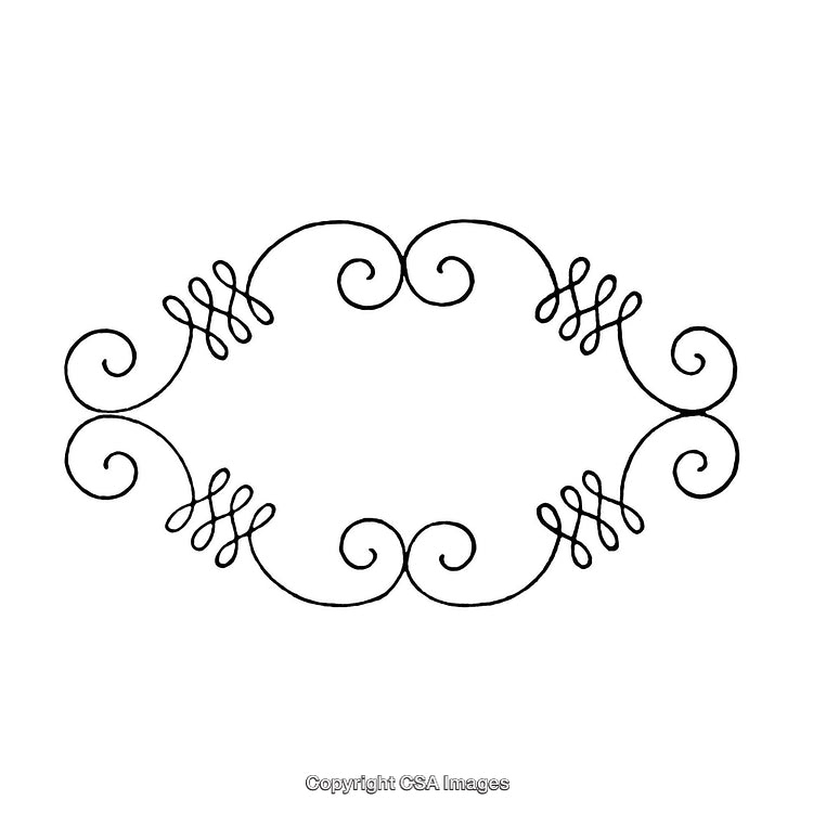 Elegant Black and White Ornamental Frame with Decorative Swirls