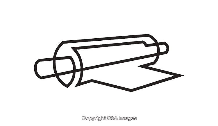 Minimalistic Black and White Icon of a Rolled Material