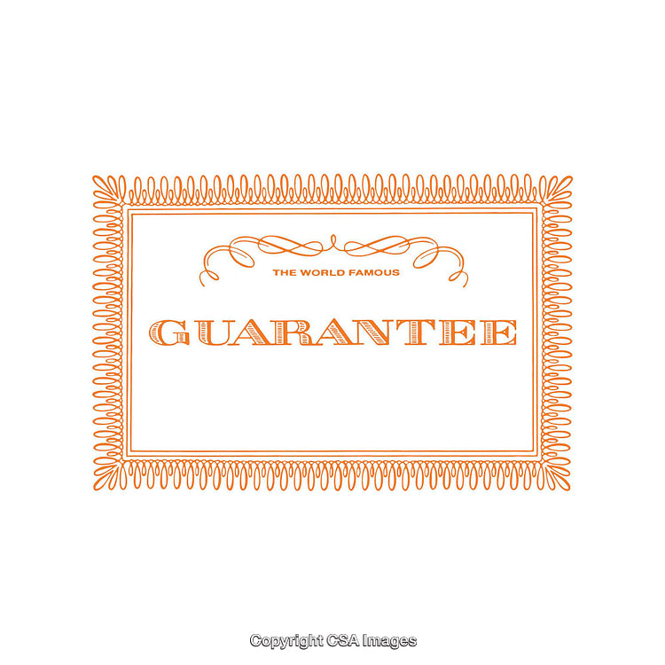 Elegant Certificate Design with Orange Border and Guarantee Text