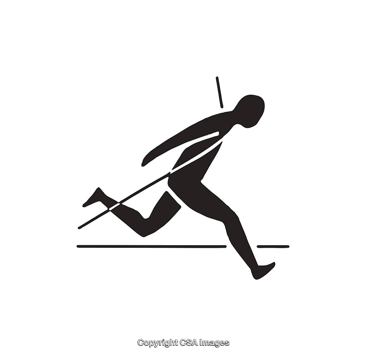 Silhouette of Athlete Throwing a Javelin During a Track and Field Event