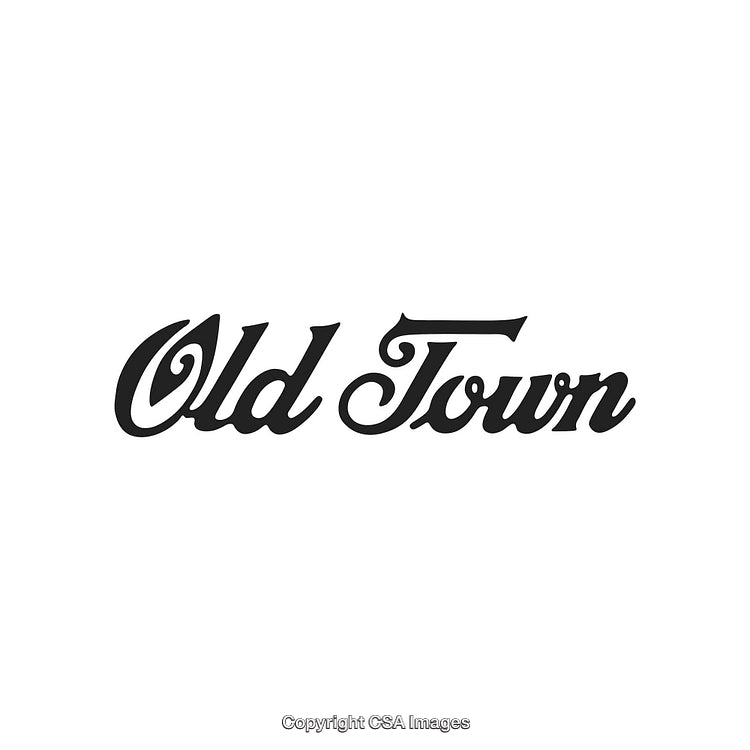 Stylized Old Town Text Design in Black on White Background