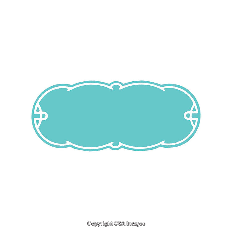 Abstract Blue Label Design with Ornamental Frame and Decorative Style