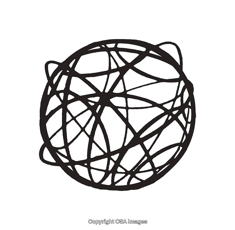 Abstract Black and White Line Art Circular Design Illustration