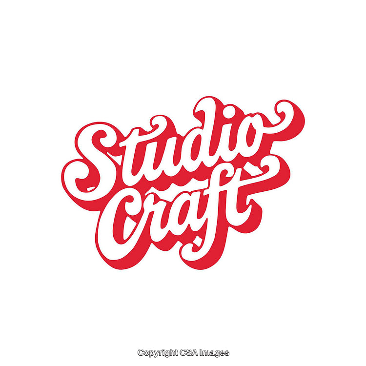 Bold Studio Craft Calligraphy Design in Vibrant Red Lettering