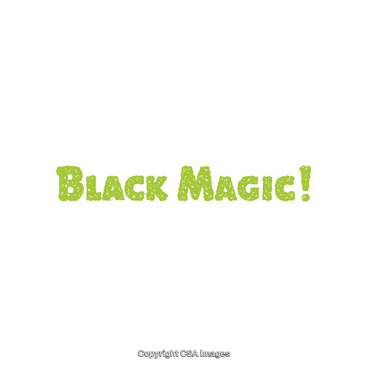 Bold Green Text Reading 'Black Magic!' on a Clean White Background