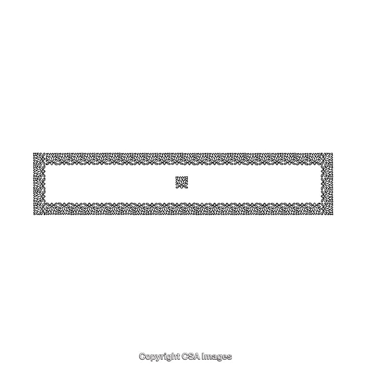 Intricate Black and White Ornamental Border Design for Decoration