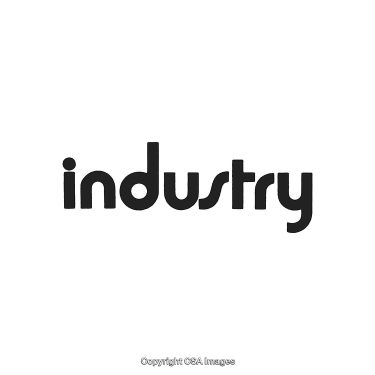 Industrial Styled Text Design on White Background