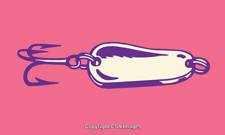 Illustration of a Fishing Lure in Vibrant Colorful Line Art Style