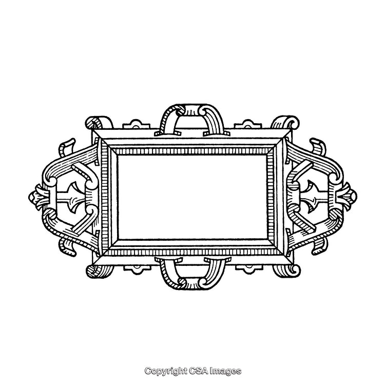 Hand-Drawn Antique Ornate Border with Elegant Rectangular Design