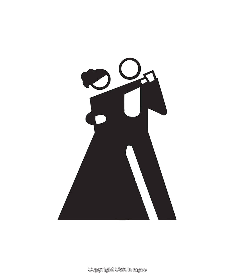 Black And White Bride And Groom Wedding Icon With Elegant Design