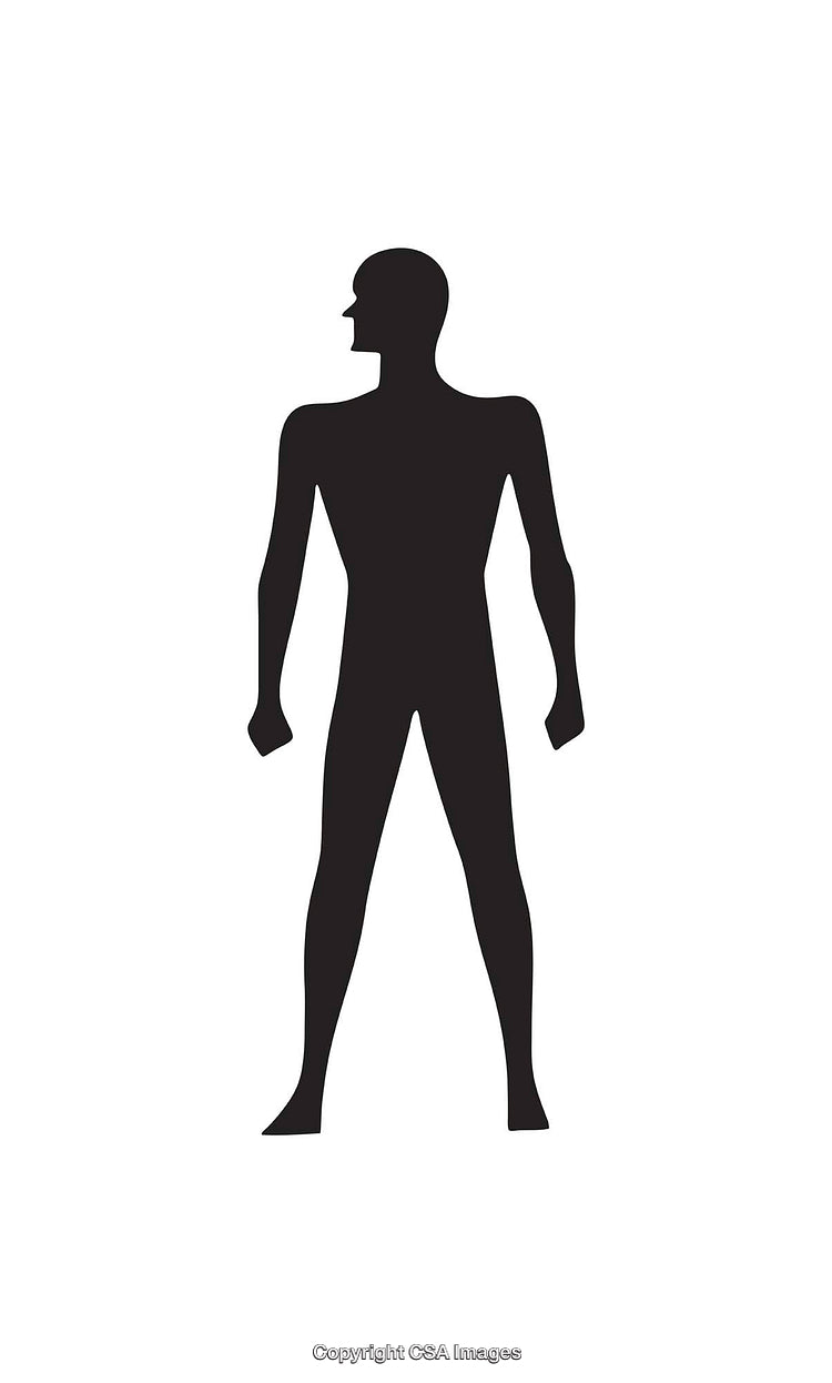Silhouette of a Standing Man Depicted in Minimalist Black and White Art