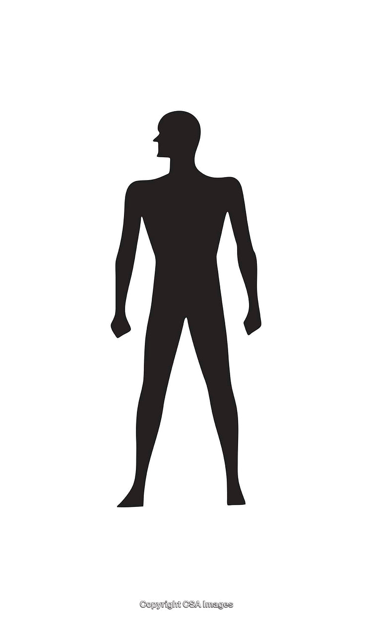 Silhouette of a Standing Man Depicted in Minimalist Black and White Art