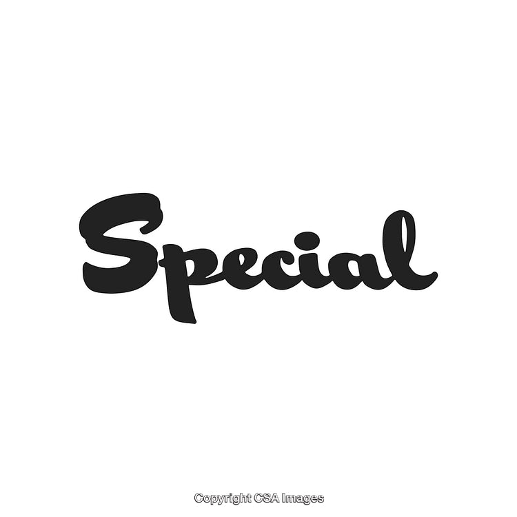 Stylized Typography Design With the Word 'Special' in Bold Black Font