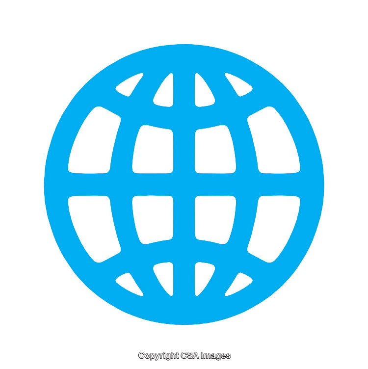 Blue Globe Icon Representing Global Connectivity and Earth Symbol
