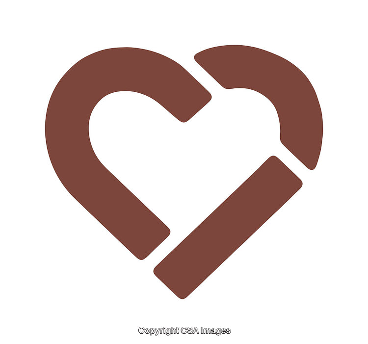 Minimalist Design of Brown Heart-Shaped Icon in Geometric Style