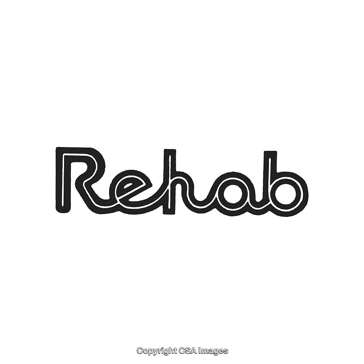 Rehab Text Design with Minimalist Black and White Style