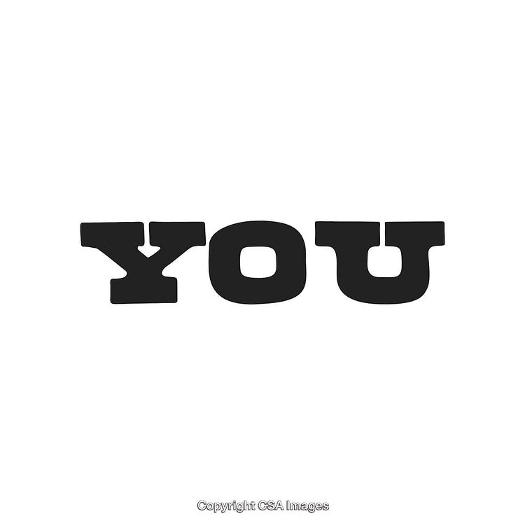 Bold Black 'You' Text in Classic Serif Typeface on White Background